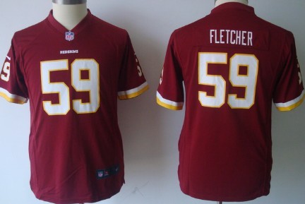 Nike Red youths Game Jersey Washington Redskins 59 London Fletcher